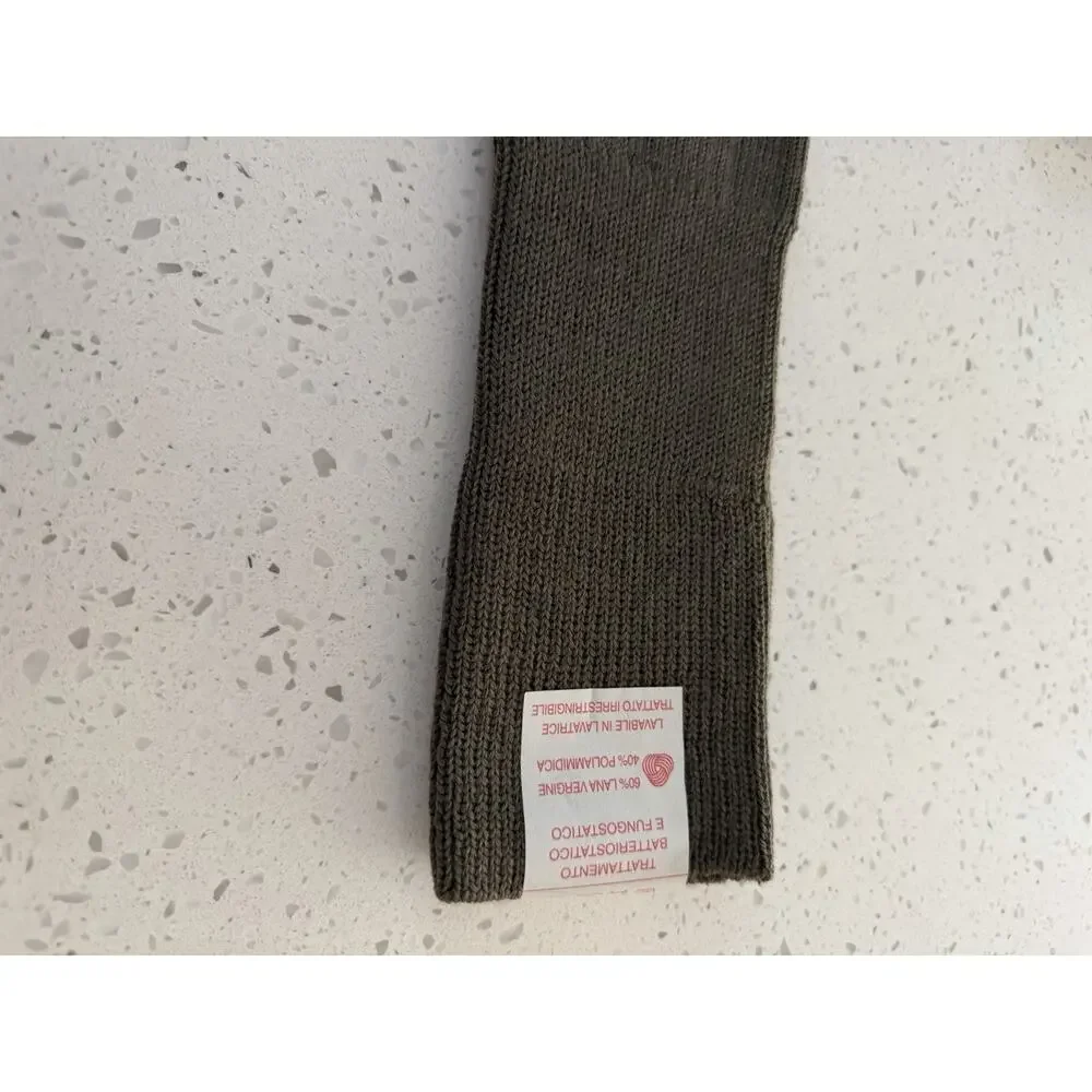 Italian Army Wool Leggings Gaiters Puttees Olive Green Virgin Wool NOS Size I